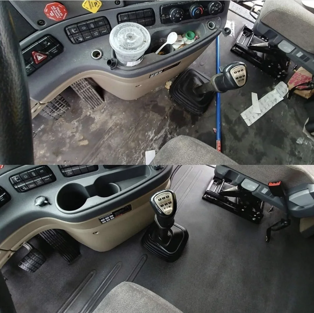 Comparaison des surfaces intérieures d’une cabine de camion